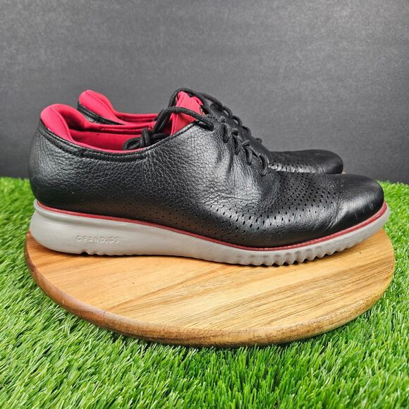 Cole Haan 2.ZeroGrand Mens Size 11.5 M Black Laser Wingtip Leather Oxford C34497